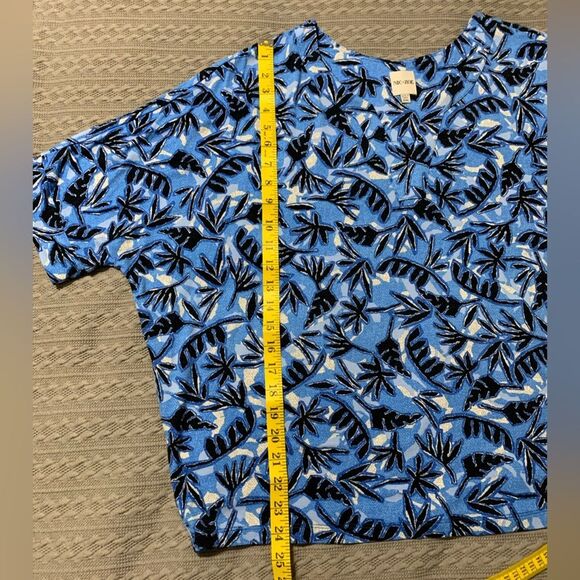 Nic + Zoe Coastal Vines Black & Blue Dolman Sleeve Top XXL #546 - Picture 4 of 8